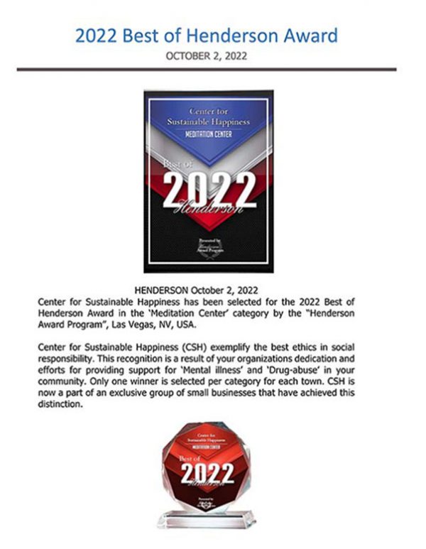 2022 Best of Henderson Award
